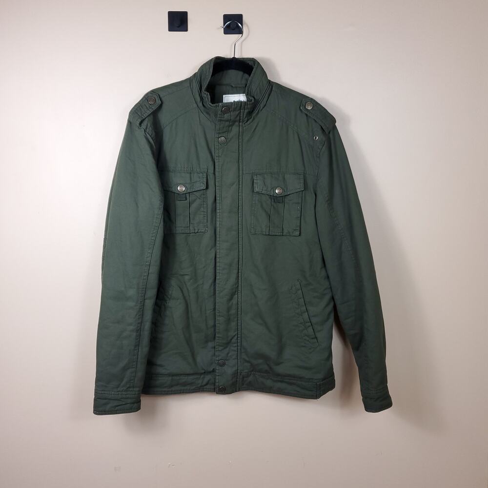 Wenven Olive Green Military Faux Fur lined Jacket Size M